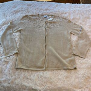 Field Manor Cream Cardigan With Beads And Sequins Size Medium